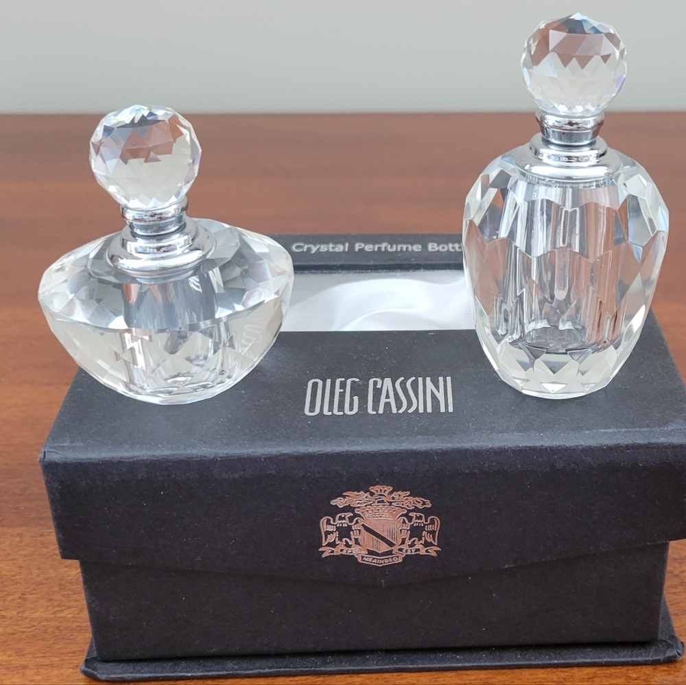 Oleg Cassini Crystal Perfume Bottle Duo